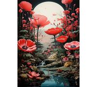 Puzzle 2000 Pezzi, Puzzle per Adulti Papaveri Rosa 100x70 cm, Impossibile Difficile Puzzles Impegnativo Come Regalo e Decorazione per Pareti