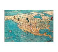 Puzzle 2000 Pezzi, Puzzle Retrò, Puzzles in Legno con Compact Box Tema Mappa, Puzzles Classico per Adulti e Tutta la Famiglie, Divertimento, Idea Creativo Regalo Uomo Regalo Donna, Decorazione -2281