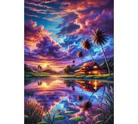 Puzzle 2000 Pezzi,Riflesso delle nuvole nel cielo Puzzles Adulti,puzzles arte per adulti,Giochi Rilassamento e Intelligence,puzzle per Gioco Familiare Regalo