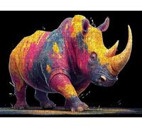 Puzzle 2000 Pezzi, Rinoceronte Colorato 3D Puzzle per Adulti Impegnativo, Educa Puzzles Artistico, Divertente E Stimolante Puzzles Decorativo per La Famiglia, Come Regalo e Decorazione Pareti R6KH-189