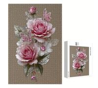 Puzzle 2000 Pezzi - Rose & Farfalla - Puzzle in Legno Durevole con Lettere sul Retro - 70 x 100 cm - Hobby Creativo Senza Polvere - Articolo per Collezionisti e 14 Anni in Su P3#1215