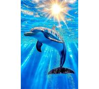 Puzzle 2000 Pezzi Sole Delfini, Puzzle Impossibili Gioco Educativo Sviluppa Pazienza e Destrezza, Lettere sul Retro Facile Montaggio, Regalo per Uomini Donne e Anziani 100 x 70 cm