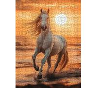 Puzzle 2000 Pezzi Spiaggia Cavalli 3D Puzzle per Adulti Impegnativo, Educa Puzzles Artistico, Divertente E Stimolante Puzzles Decorativo per La Famiglia, Regalo e Decorazione Pareti BXHZW6-631