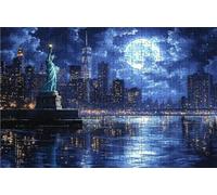Puzzle 2000 Pezzi, Statua Della Libertà Puzzle 2000 Pezzi per Adulti, Giochi di Puzzles Luna Legno per Tutta la Famiglia, DIY Puzzles per Quadri Moderni Soggiorno Regalo Donna 100 x 70 CM RXPT-6606