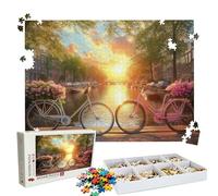 Puzzle 2000 Pezzi Tramonto bicicletta, Puzzle 2000 Pièces Challenge Impossible, Puzzles 99.5x70.5 cm Taglia Grande Adulti, Giochi Educativo per Famiglie, Puzzles Classici, Decorazioni Casa W3H-64