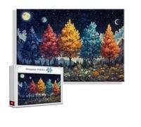 Puzzle 2000 Pezzi Tramonto Grandi Dimensioni Per Adulti Giochi, Difficili Impossible Puzzle Albero delle quattro stagioni Adulti Giochi Rilassamento e Intelligence,Jigsaw Arte per Regalo Q-4