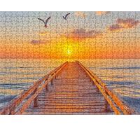 Puzzle 2000 Pezzi Tramonto mare, Puzzles Legno XXL 99.5x70.5 cm, Puzzles Adulti Confezionato con Squisita Cura, Stimola Memoria, Puzzle 2000 Tra Loro Lettere Sul Retro, Idea Regalo Uomo e Donna s7h-34