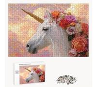 Puzzle 2000 Pezzi - Unicorno & Flower - Puzzle in Legno Durevole con Lettere sul Retro - 70 x 100 cm - Hobby Creativo Senza Polvere - Articolo per Collezionisti e 14 Anni in Su P3#525