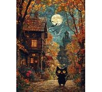 Puzzle 2000 Pezzi Villa Gatto Nero 3D Puzzle per Adulti Impegnativo, Educa Puzzles Artistico, Divertente E Stimolante Puzzles Decorativo per La Famiglia, Regalo e Decorazione Pareti BXHZW6-338