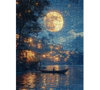 Puzzle 2000 Pezzi, Vista Notturna Luna 3D Puzzle per Adulti Impegnativo, Educa Puzzles Artistico, Divertente E Stimolante Puzzles Decorativo per La Famiglia, Regalo e Decorazione Pareti DX0YL6-1018