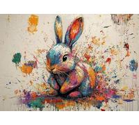 Puzzle 2000 Pieces Coniglio colorato Gioco Educativo Intellettuale Migliora La Concentrazione E Creatività, Puzzle Adulti E Ragazzi Da 14 Anni Compact Box Con Poster Incluso Idea Regalo Uomo/Donna O-8