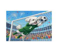 Puzzle 2026 a forma di cane Bichon Frise, per adulti, 1000 pezzi, puzzle stampati in legno con cucciolo di portiere, decorazioni sportive per l'intrattenimento domestico