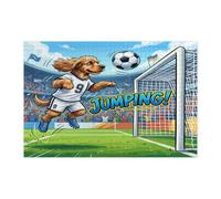 Puzzle 2026 a forma di cane Cocker Spaniel per adulti, 1000 pezzi, puzzle in legno stampato con cucciolo che salta, decorazioni con motivo sportivo per feste di intrattenimento