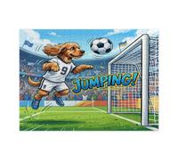 Puzzle 2026 a forma di cane Cocker Spaniel per adulti, 500 pezzi, puzzle in legno stampato con cucciolo che salta, decorazioni con motivo sportivo per feste di intrattenimento