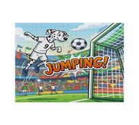 Puzzle 2026 a forma di cane dalmata per adulti, 500 pezzi, puzzle in legno stampato con cucciolo che salta, decorazioni con motivo sportivo per feste di intrattenimento