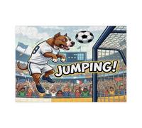 Puzzle 2026 a forma di cane Pitbull, per adulti, 300 pezzi, puzzle in legno stampato con testa che salta un cucciolo, decorazioni con motivo sportivo per feste di intrattenimento