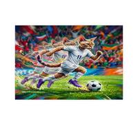 Puzzle 2026 a forma di gatto Devon Rex per adulti, 300 pezzi, puzzle in legno con gattino che scorre il giorno della partita, decorazione sportiva stampata per l'intrattenimento creativo