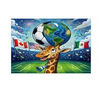 Puzzle 2026 a forma di giraffa, stagione calcistica per adulti, 300 pezzi, per festeggiare il giorno della partita di animali selvatici in legno, decorazione sportiva per l'intrattenimento domestico
