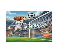 Puzzle 2026 con cane Cavalier King Charles Spaniel per adulti, 1000 pezzi, puzzle stampati in legno con testa di cucciolo, decorazioni con motivo sportivo per feste di intrattenimento