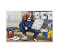 Puzzle 2026 con cane Cavalier King Charles Spaniel per adulti, 300 pezzi, puzzle in legno con allenatore di cuccioli, decorazione sportiva per l'intrattenimento domestico