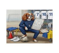 Puzzle 2026 con cane Cavalier King Charles Spaniel per adulti, 500 pezzi, puzzle in legno con allenatore di cuccioli, decorazione sportiva per l'intrattenimento domestico