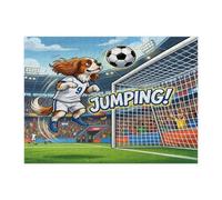 Puzzle 2026 con cane Cavalier King Charles Spaniel per adulti, 500 pezzi, puzzle stampati in legno con testa di cucciolo, decorazioni con motivo sportivo per feste di intrattenimento