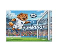 Puzzle 2026 con cane Chow Chow Chow per adulti, 300 pezzi, puzzle in legno stampato con cucciolo che salta, decorazioni con motivo sportivo per feste di intrattenimento