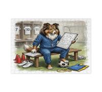 Puzzle 2026 con cane da pastore delle Shetland Shetland, per adulti, 300 pezzi, pronto per partita, puzzle in legno, motivo sportivo per l'intrattenimento domestico