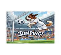 Puzzle 2026 con cane San Bernardo per adulti, 1000 pezzi, puzzle in legno stampato con testa che salta un cucciolo, decorazioni con motivo sportivo per feste di intrattenimento