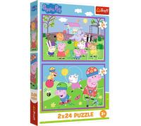 Puzzle 2x24 Peppa sul campo da gioco - Peppa Pig