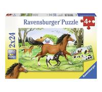 Puzzle 2x24 pezzi Mondo dei cavalli da 4 anni Due puzzle per un divert