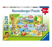 Puzzle 2x24 pezzi Tempo libero al lago da 4 anni Due puzzle per un dop