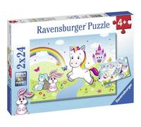 Puzzle 2x24 pezzi Unicorno da favola Due puzzle per un doppio divertim