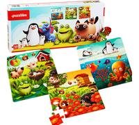 PUZZLE 3 in 1 ANIMALI PREFERITI PUZZLE SET 3 IMMAGINI COLORATE