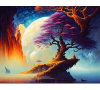 Puzzle 30 Pezzi Adulti Albero della luna della scogliera, Fai da Te puzzle difficili adulti 30 pezzi 25x20cm, Intrattenimento Creativo, Divertimento, Gioco di Abilità per Tutta la Famiglia