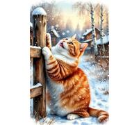 Puzzle 30 Pezzi Gatto Animale Fiocco Neve Giochi Educativi Puzzles Impegnativo per Tutta la Famiglia Puzzle per Adulti 30 Pezzi 25 x 20 cm