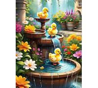 Puzzle 30 Pezzi per Adulti Fontana da giardino Anatre, Intrattenimento Creativo, Divertimento, puzzle 30 pezzi Arte, Idea Regalo per Amore e Amico