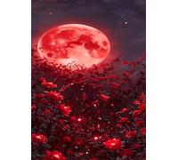 Puzzle 30 Pezzi per Adulti,Puzzles Artistico,Fiore della luna rossa puzzle Fai da te Intrattenimento Creativo, puzzles Classico Regali per la casa