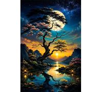 Puzzle 30 Pezzi, Puzzle per Adulti Tramonto Sull'Albero della Luna 25x20 cm, Impossibile Difficile Puzzles Impegnativo Come Regalo e Decorazione per Pareti