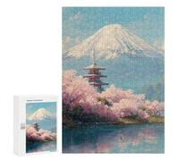 Puzzle 300 PCS Cherry Blossom Pagoda Reflections Puzzle Per Adulti Puzzle Regalo Di Compleanno Difficile E Sfida Gioco Impegnativo Regali 300 PCS