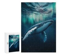 Puzzle 300 PCS Humpback Whale Aurora Borealis Puzzle Per Adolescenti Giochi Rilassanti Sfida Difficile Regali Unici Per Compleanno E Natale 300 PCS