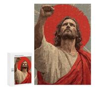 Puzzle 300 PCS Jesus Christ with Raised Fist Puzzle Per Adolescenti Giochi Rilassanti Sfida Difficile Regali Unici Per Compleanno E Natale 300 PCS