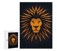Puzzle 300 PCS Per Adolescenti Abstract Lion Vector Portrait with Spiked Mane Puzzle Per Adulti Giochi Per Famiglie Regalo Di Compleanno Regalo Di Compleanno Unico 300 PCS