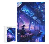 Puzzle 300 PCS Per Adolescenti Anime Girl on A Starry Train Puzzle Per Adulti Puzzle Migliora La Memoria Sfida Educativa Riduzione Dello Stress Regali 300 PCS