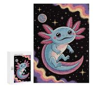 Puzzle 300 PCS Per Adolescenti Axolotl in Space Cartoon Illustration Puzzle Per Adulti Giochi Rilassanti Quadri Da Parete Offerta Come Regalo Per Tutta La Famiglia 300 PCS