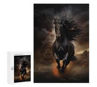 Puzzle 300 PCS Per Adolescenti Black Horse Galloping Puzzle Per Adulti Giochi Rilassanti Perfetto Per Decorare E Regalare A Tutta La Famiglia 300 PCS