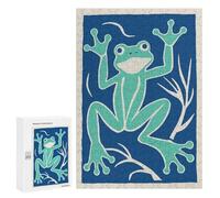 Puzzle 300 PCS Per Adolescenti Blue Crazy Frog Puzzle Per Adolescenti Migliora La Memoria Difficile Da Completare Divertimento in Famiglia E Serata Di Giochi 300 PCS
