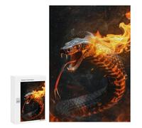 Puzzle 300 PCS Per Adolescenti Cobra Snake Fire Flames Puzzle Per Adulti Giocattoli Fai Da Te Analisi E Logica Come Regali Per Tutta La Famiglia 300 PCS