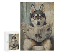 Puzzle 300 PCS Per Adolescenti Dog Reading Newspaper on Toilet-62 Puzzle Per Adolescenti Analisi E Logica Allena Il Tuo Cervello E Le Tue Mani Gioco Di Sfida Unico 300 PCS