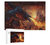 Puzzle 300 PCS Per Adolescenti Dragon Breathing Fire Artwork Puzzle Per Adulti Giochi Rilassanti Perfetto Per Decorare E Regalare A Tutta La Famiglia 300 PCS